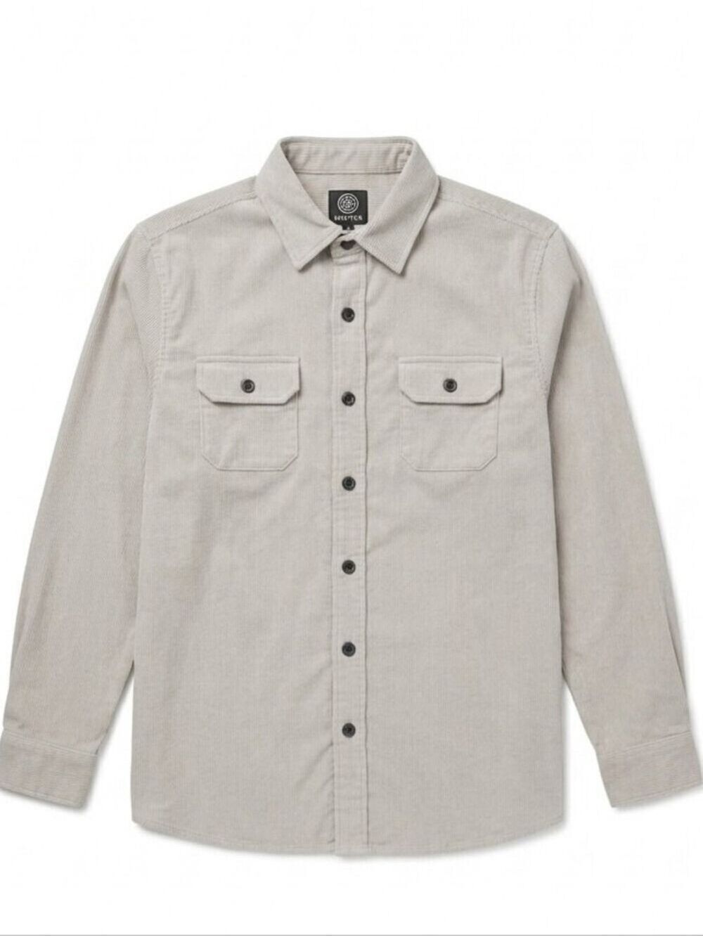 Men's Corduroy Grey Beige Shirt, Snover, Small, NWT